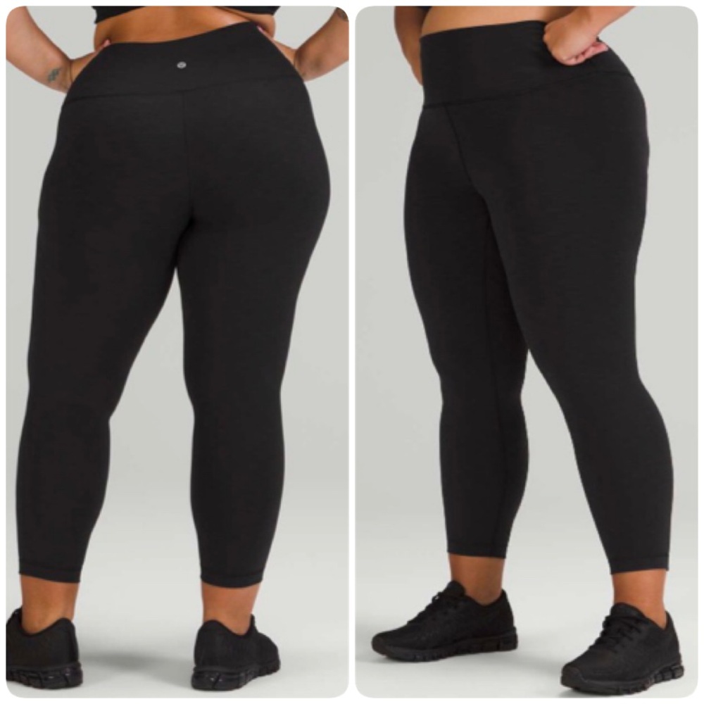 Lululemon Sz 20 Wunder Under 23” Crop High Rise Luxtreme Black Leggings Tights